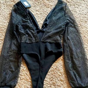 Black sparkly bodysuit